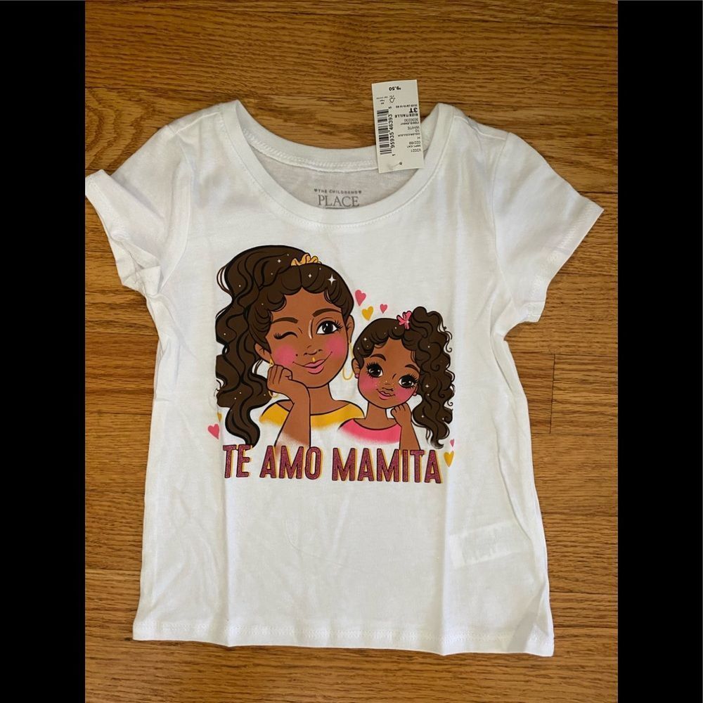 The Children’s Place Tshirt, Size 3T, TE AMO MAMITA, 100% cotton New
